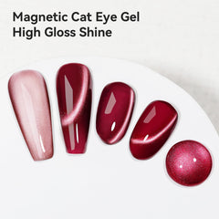 Bevimee Cat Eye Rojo Vino con brillo iridiscente para ocasiones especiales.