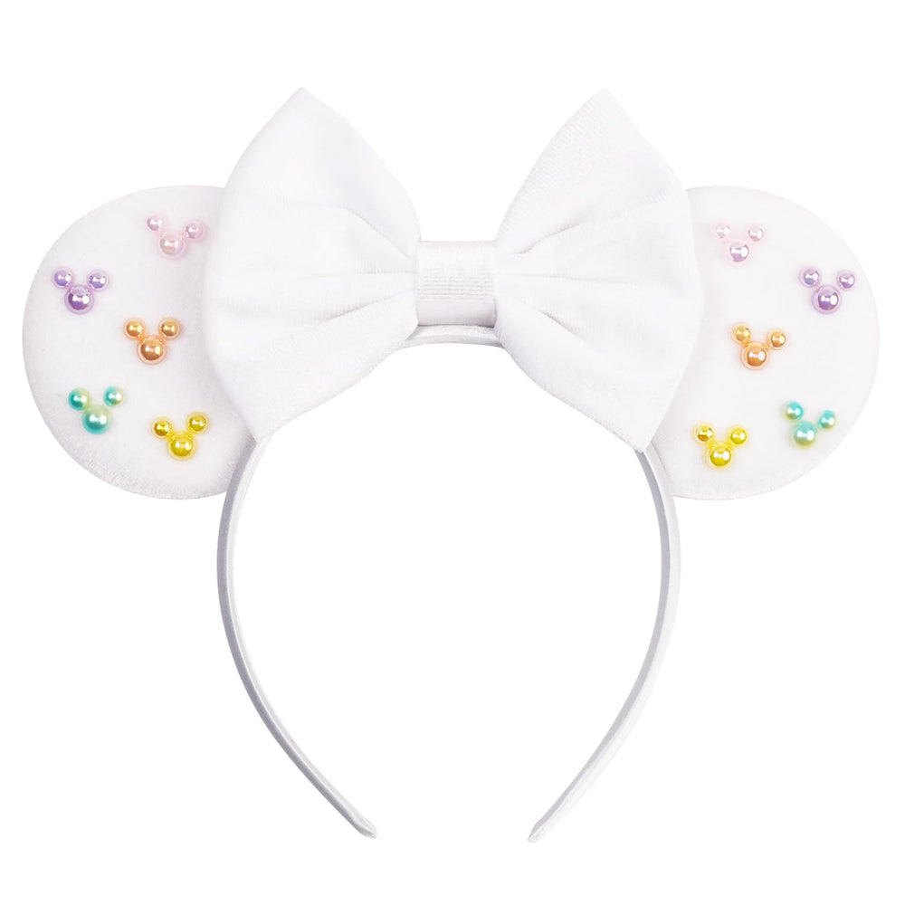 bianbaistar orejas ratón terciopelo blanco para looks divertidos de cumpleaños