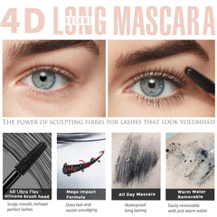 Bieyoc 4D seda mascara volumen y definición visibles.
