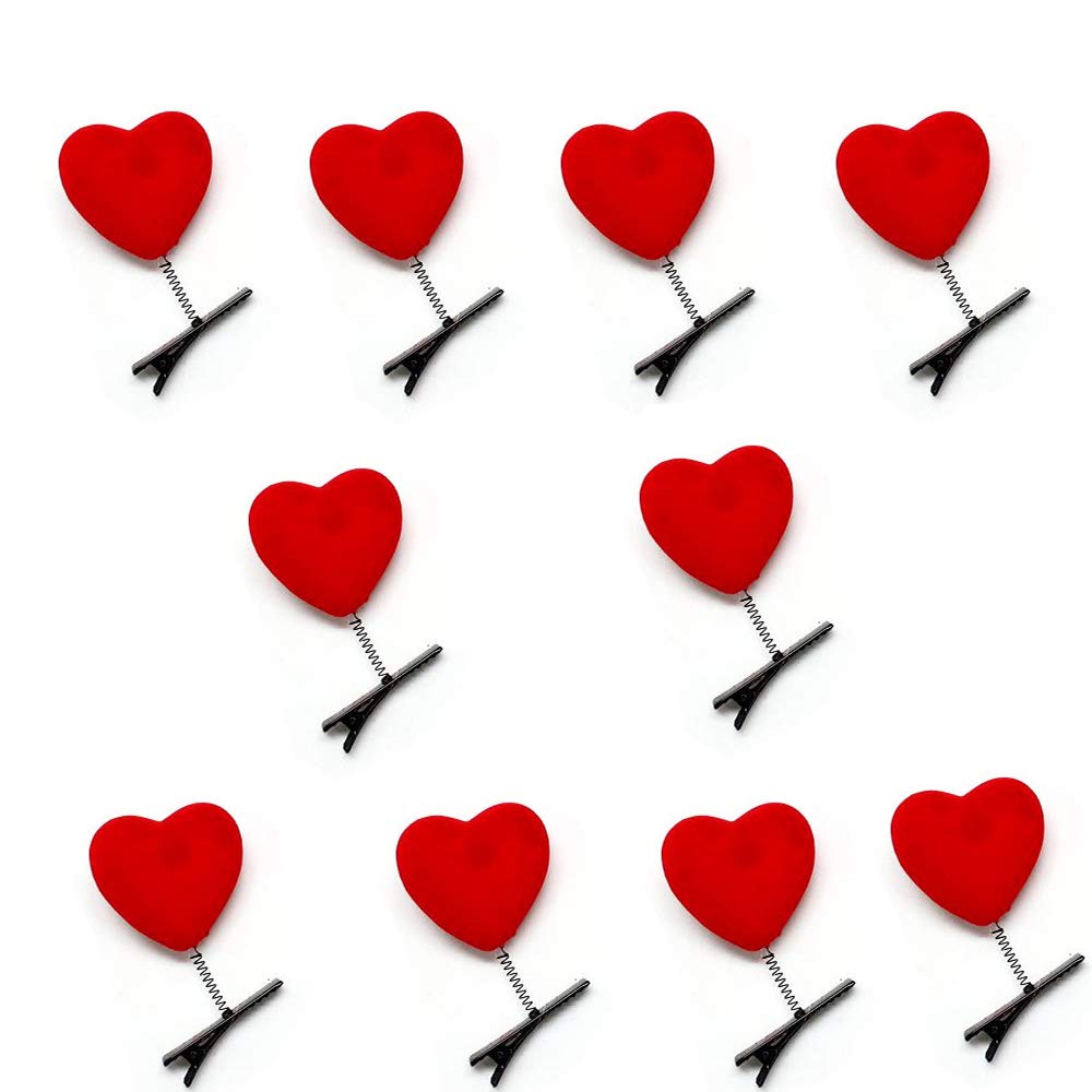 BinaryABC pinza corazón rojo para San Valentín añade brillo festivo al peinado