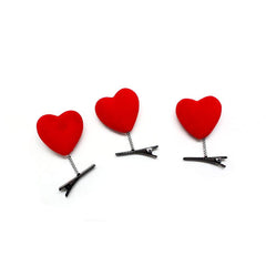 BinaryABC pinza corazón rojo para pelo ideal para fiestas y uso diario