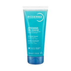Bioderma Atoderm gel de ducha en botella muestra limpieza suave para piel sensible.