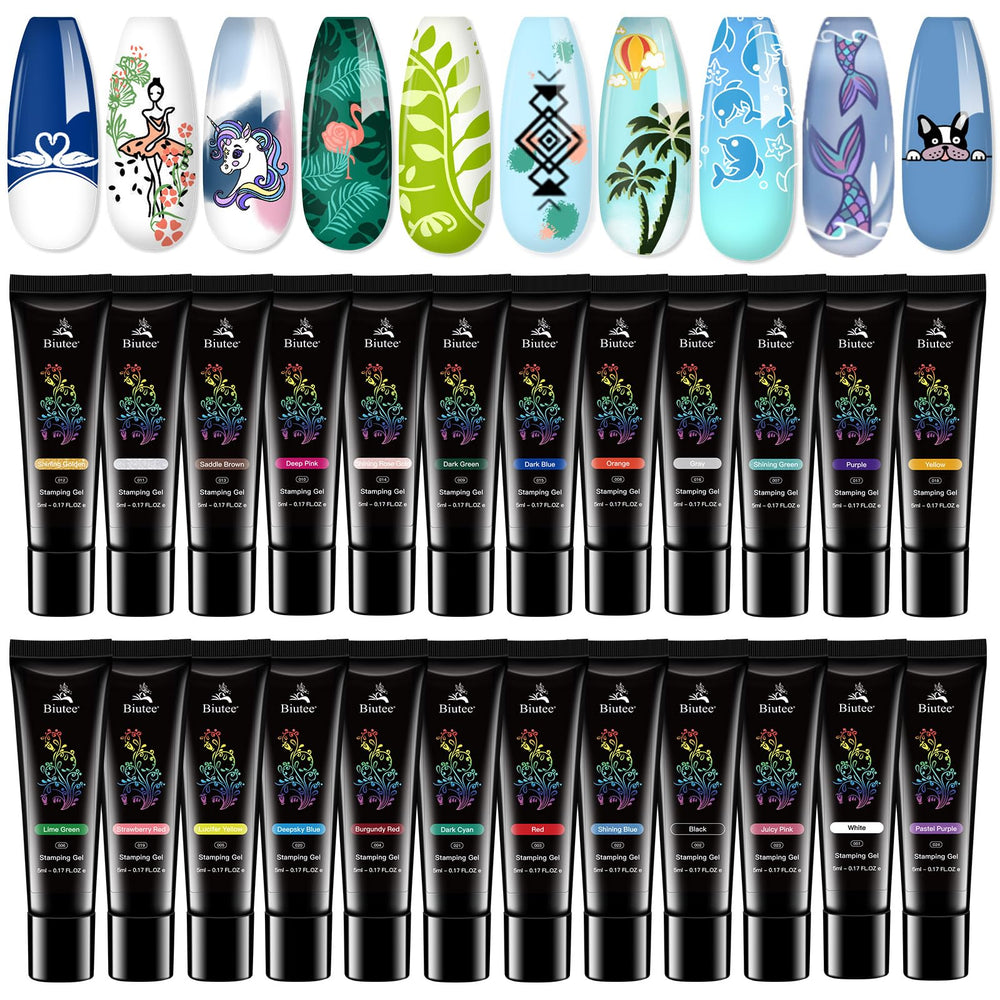 Biutee estampa de uñas con 24 colores para diseños vibrantes