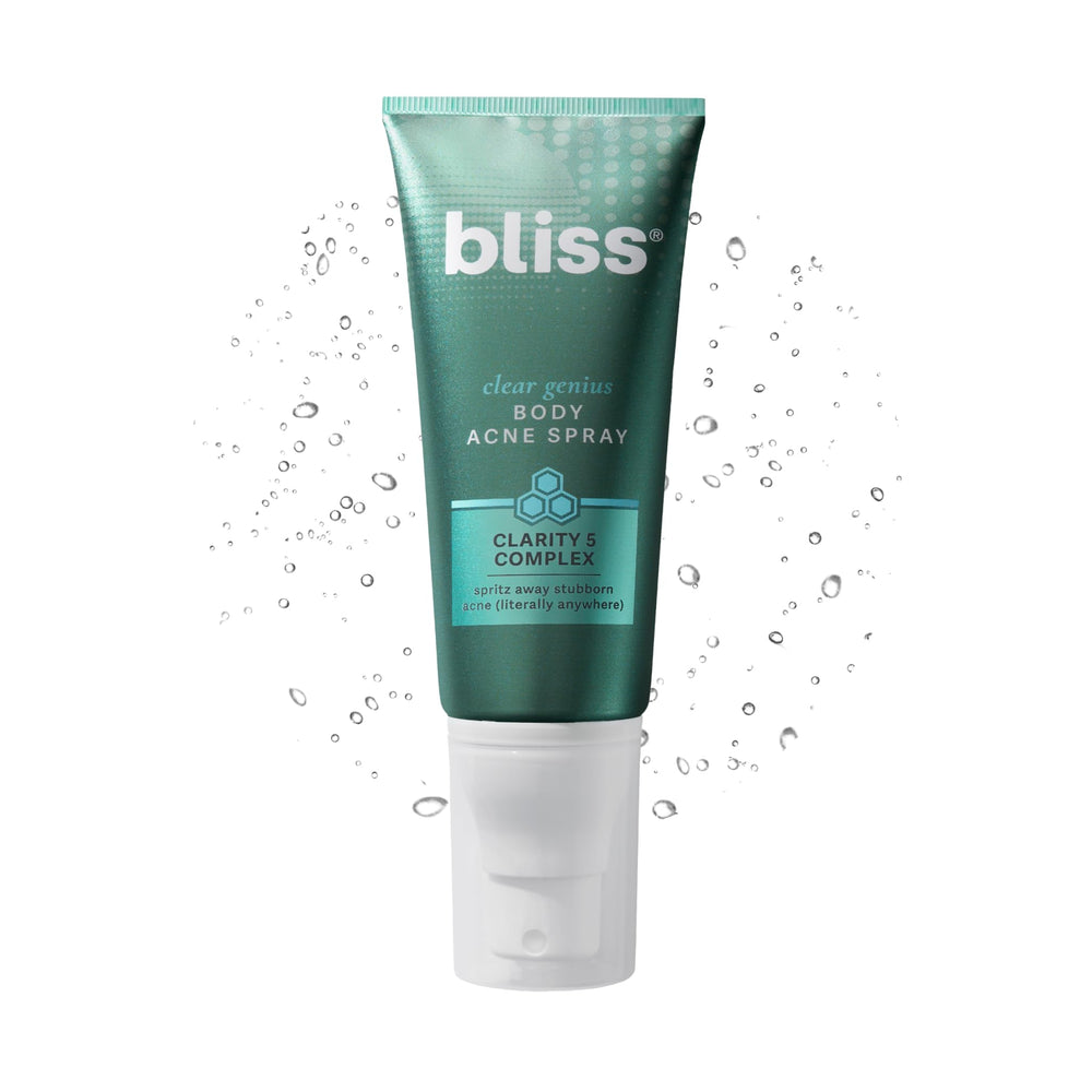 Bliss Clear Genius Aerosol Corporal para acné, aplicación de 360°