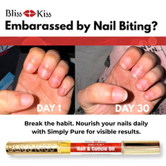 Absorción rápida Bliss Kiss en uñas y cutículas, sin grasa.