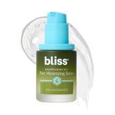 Bliss Niacinamida Vanish Serum botella: suaviza poros al instante.