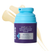 Bliss Retinol Serum envase 1oz, empaque compacto para uso diario
