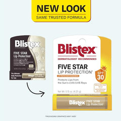 Aplicación suave de Blistex Five Star para labios antes de la exposición al sol