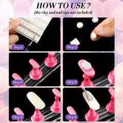 Blulu exhibidor magnético de puntas en negro para entrenar nail art en salón