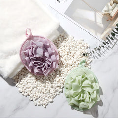 Boao puf ducha exfoliante con flor verde, fomenta espuma suave y piel limpia
