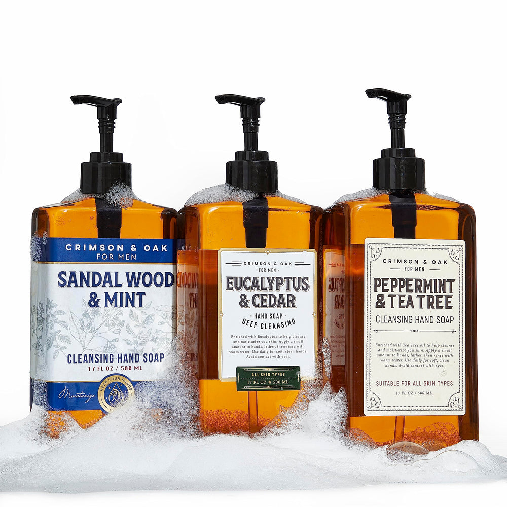 Body Prescriptions Crimson & Oak jabon manos con dispensador, limpieza rápida y suave.