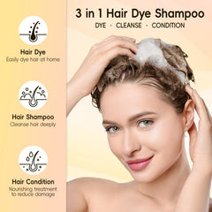 BOJICA Champú Tinte 3 en 1: cobertura total de canas con color duradero.