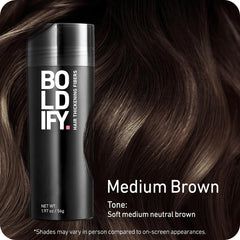 Boldify Fibras Cabello: acabado natural que disimula densidad capilar.