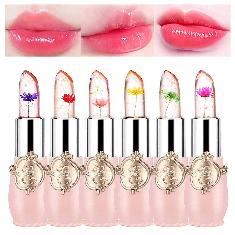 Bonnie Choice labial gel flor cristal, color cambia con temperatura para labios vibrantes.