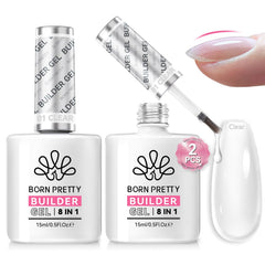 Born Pretty Builder Gel 8-en-1: dos botellas transparentes listas para usar