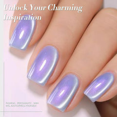 Born Pretty Cat Magnetic Eye Gel Nail Polish presenta glitter morado para un toque de glamour