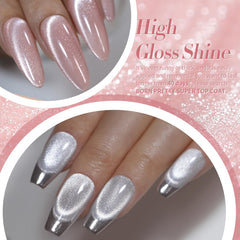 Born Pretty Esmalte Gel Magnético rosa pastel en uñas