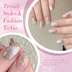 Born Pretty Esmalte Gel Perla Aurora, primer plano de brillo iridiscente.