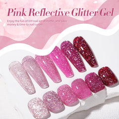Born Pretty gel rosa brillo disco, acabado brillante para celebraciones y sesiones de fotos.