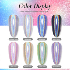 Born Pretty polvos iridiscentes arcoiris para uñas, efecto iridiscente.
