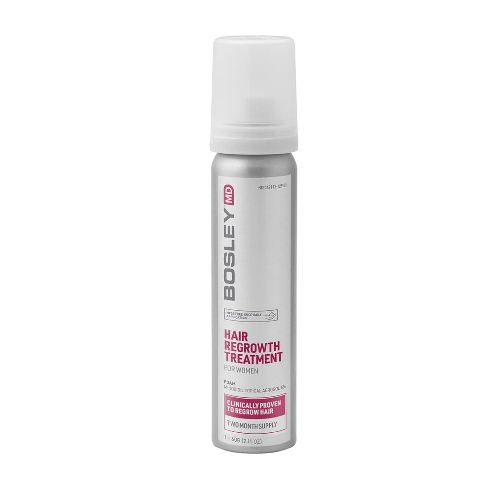 BosleyMD Espuma de Minoxidil para mujeres, aplicación precisa para un cabello más denso.