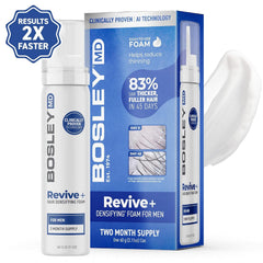 BosleyMD Revive densifying foam, textura suave de espuma, sensación ligera.