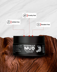Bossman Mudstache control de 24 horas para modelar bigotes con aspecto natural.
