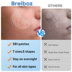 Parche hidrocoloide Breiboz transparente, uso nocturno para absorber fluidos sin irritación.