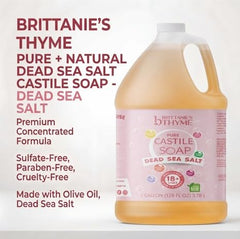 Brittanie's Thyme con sal del Mar Muerto, ingredientes naturales para lavado suave.