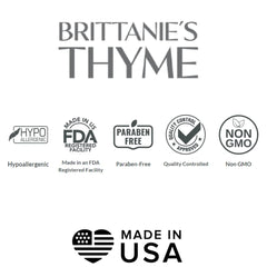 Fragancia de Brittanie's Thyme con bergamota y lima, aroma fresco.