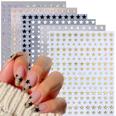 BSBTBZ Estrellas oro 3D para uñas, decoración rápida y duradera.