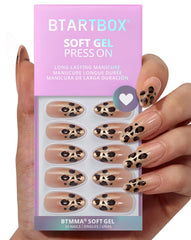 BTArtbox Almond uñas leopardo brillo para un aspecto audaz y duradero.