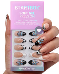 BTArtbox Bessie Bestie uñas 3D flor almendra frances, detalle elegante