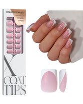 BTArtboxnails Frances Tip corta glitter rosa para un acabado elegante y profesional
