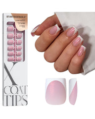 BTArtboxnails uñas francesas con brillo rosa, acabado de salón.