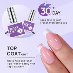 BTArtboxnails XCOATTIPS aplicación rápida con brocha integrada para cobertura uniforme