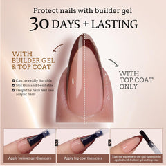 BTArtboxnails XCOATTIPS Gel Builder: soporte duradero para uñas.