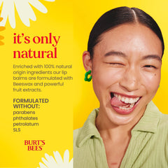 Burts Bees balsamo labial con menta para sensación refrescante.