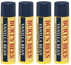 Burt's Bees Bálsamo labial vainilla 0.15 oz, pack de 4, hidratación suave para labios.