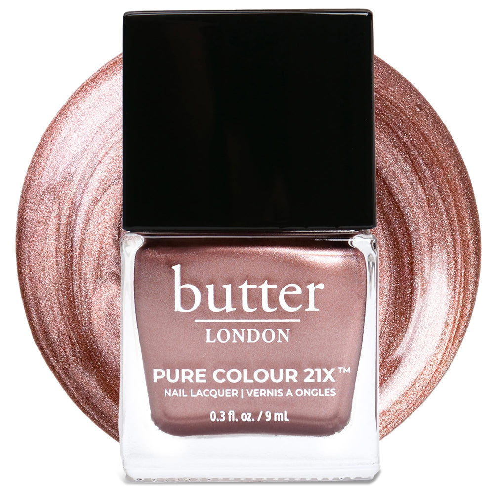 butter LONDON PC21X Bubbly Rose bote: brillo intenso y secado rápido