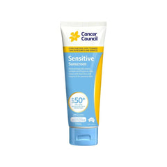 Protector solar Cancer Council sensitivo SPF50+ en botella de 110 ml para piel sensible