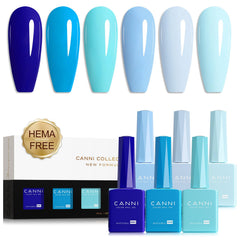 CANNI gel azul claro para uñas, manicura casera duradera.