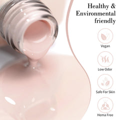 CANNI esmalte gel rosa claro, aplicación precisa para uñas lisas.
