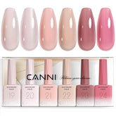 CANNI gel de construcción rosado neutro, aplicación suave para uñas.
