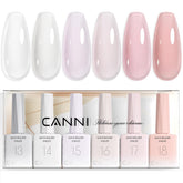 CANNI kit gel de construccion de 6 piezas para extension y fortalecimiento de uñas.
