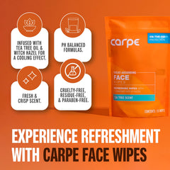 Carpe toallitas faciales con absorción de sudor para rostro limpio al instante