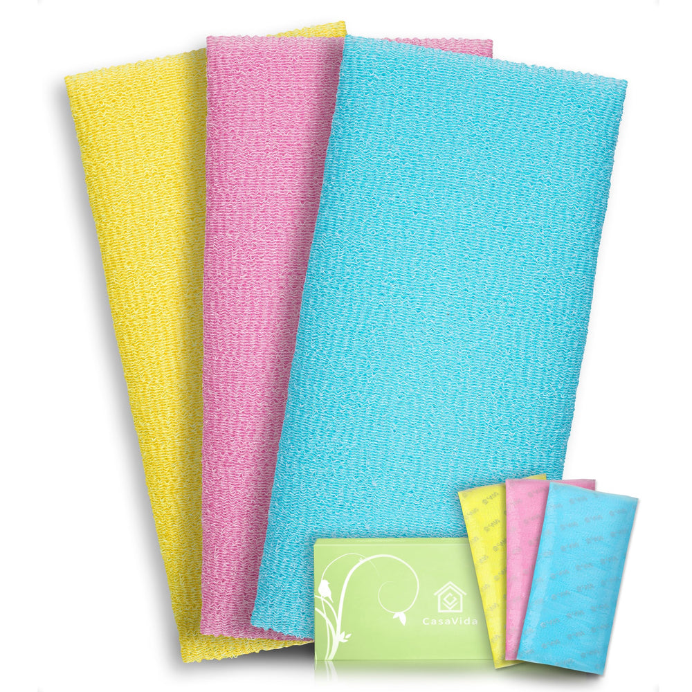 Casavida, toalla exfoliante para espalda, mejora la limpieza de la espalda en la ducha.