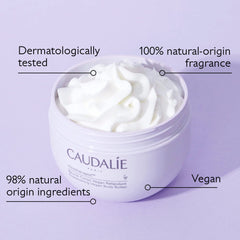 Caudalie manteca corporal vegana, aceite de semilla de uva para nutrición antioxidante