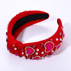 Diadema CEALXHENY con corazón y nudo superior rosa para brillar en eventos.
