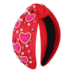 Diadema CEALXHENY con corazón y cristales en rosa para realzar apariencias románticas.